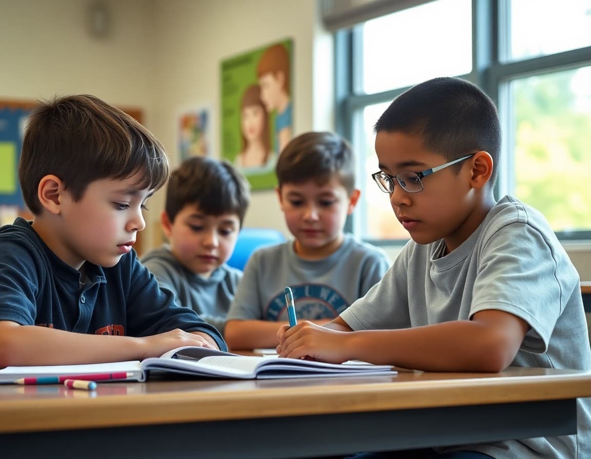Nevada gifted students working on an academic enrichment challenge