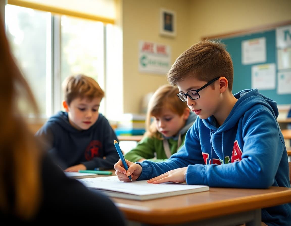 Oregon gifted students working on an academic enrichment challenge