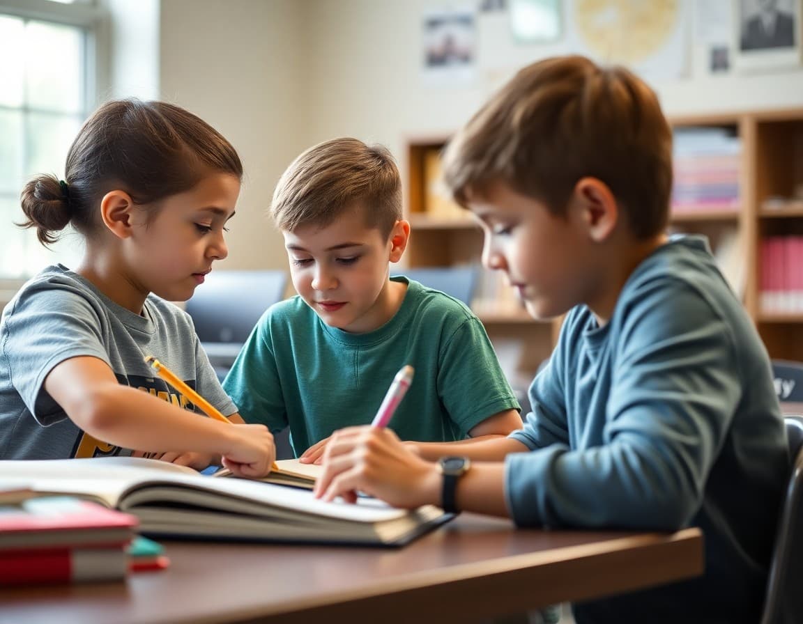 Pennsylvania gifted students working on an academic enrichment challenge
