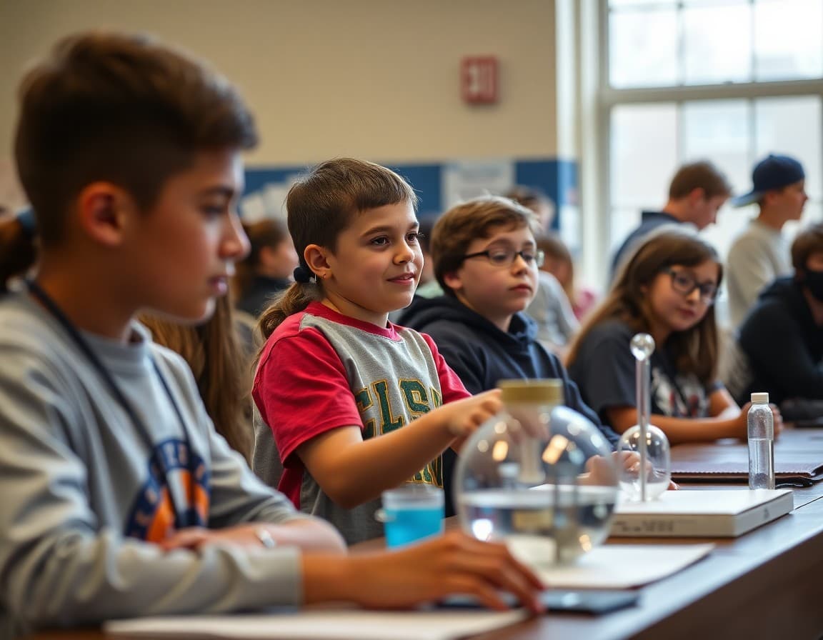 Pennsylvania gifted students at a regional competition event presenting their Science Olympiad project