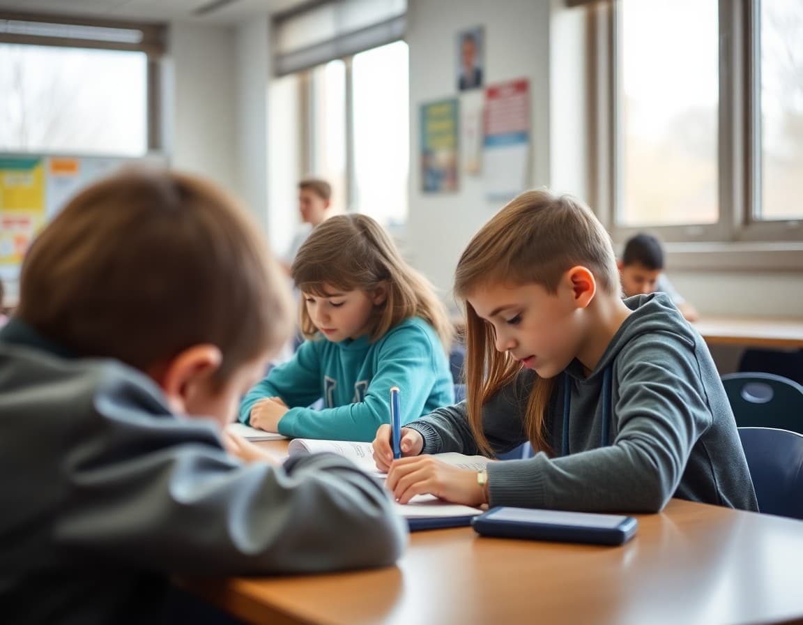 Wisconsin gifted students working on an academic enrichment challenge