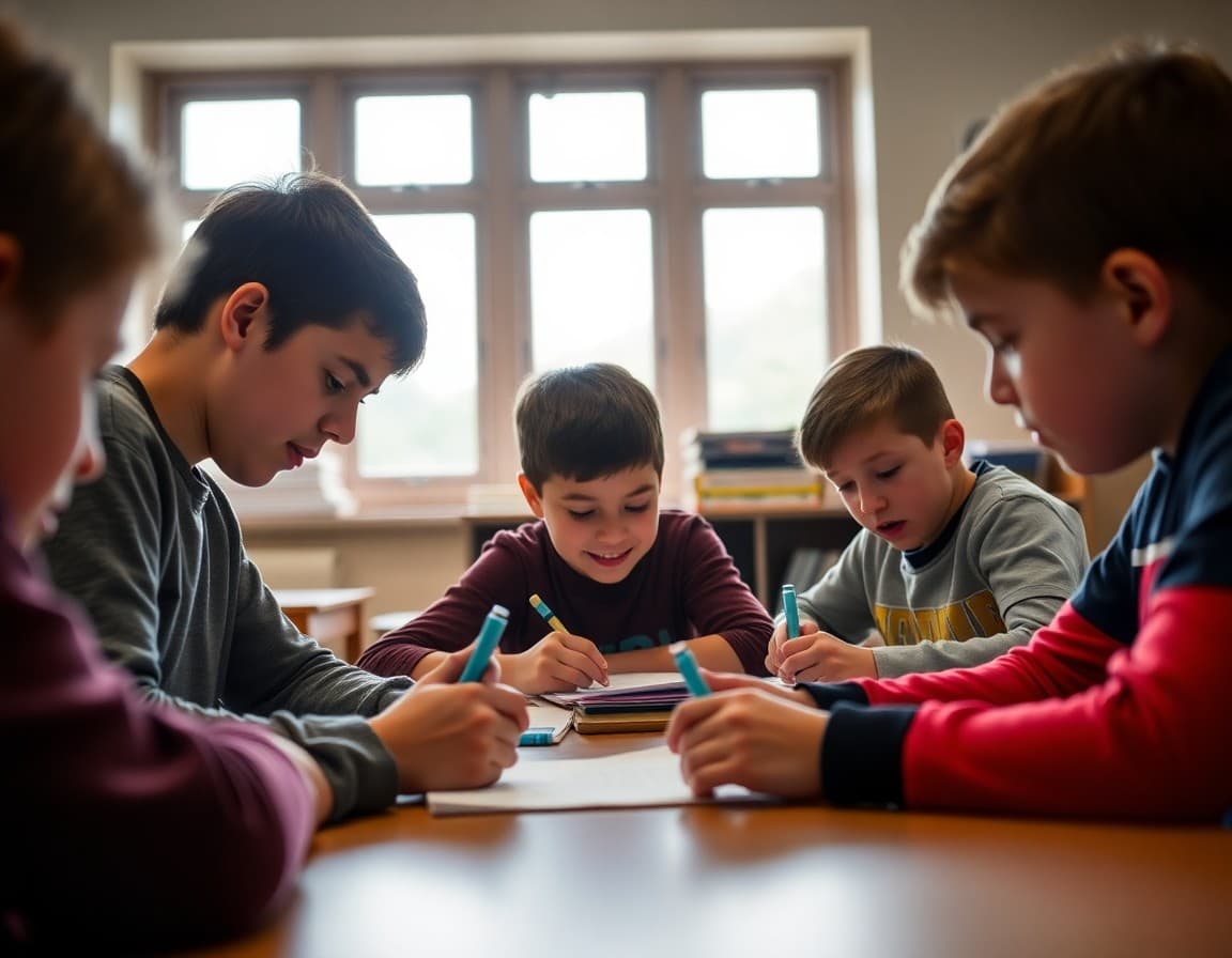 West Virginia gifted students working on an academic enrichment challenge