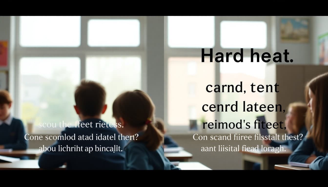 School newsletter typography comparison showing readable versus hard to read font choices
