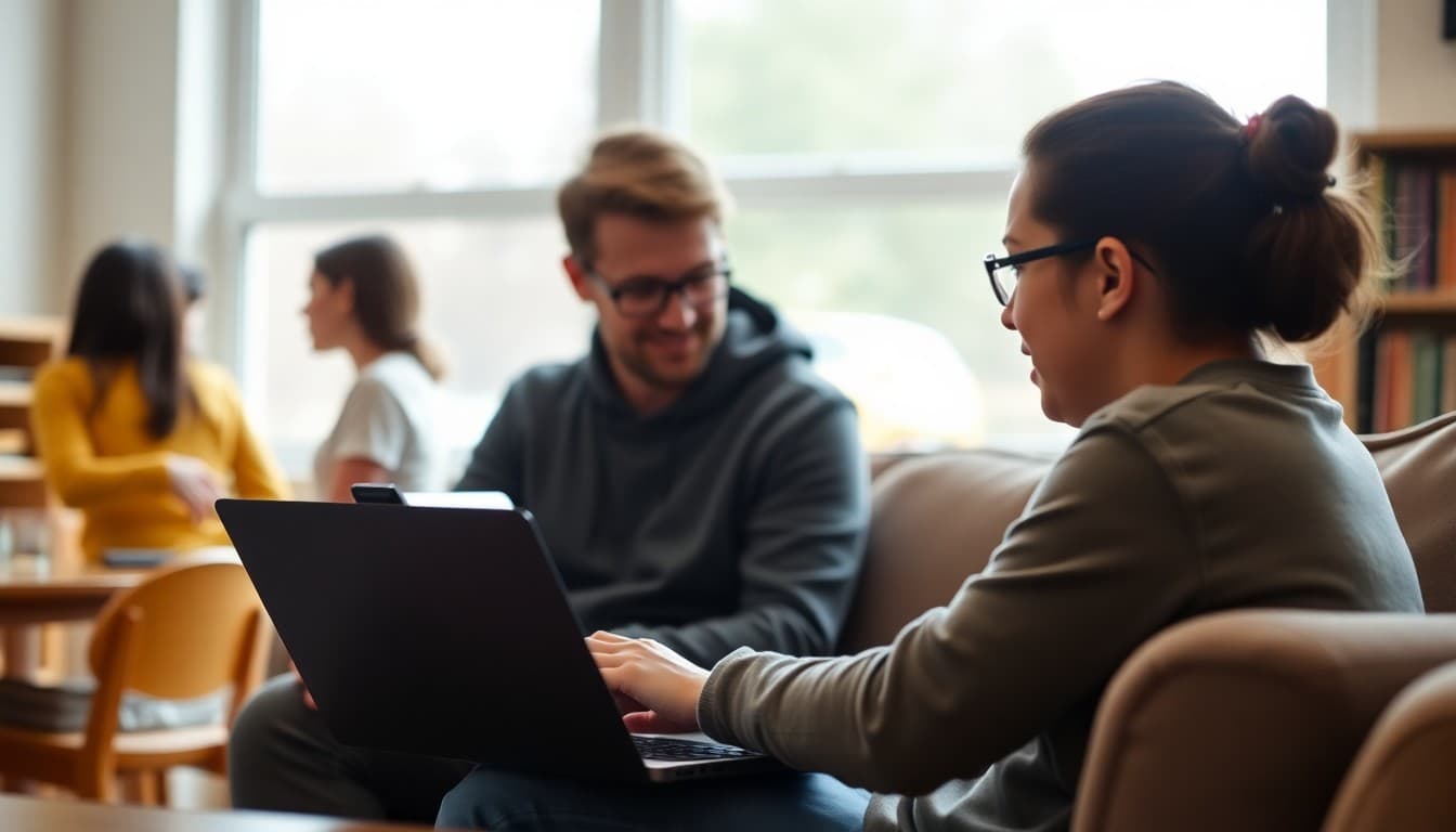 Parent accessing Infinite Campus student information on a laptop at home