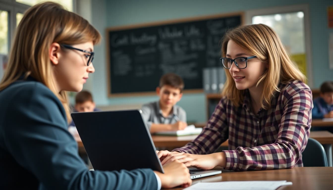 Teacher resending newsletter to non-openers with different subject line on laptop
