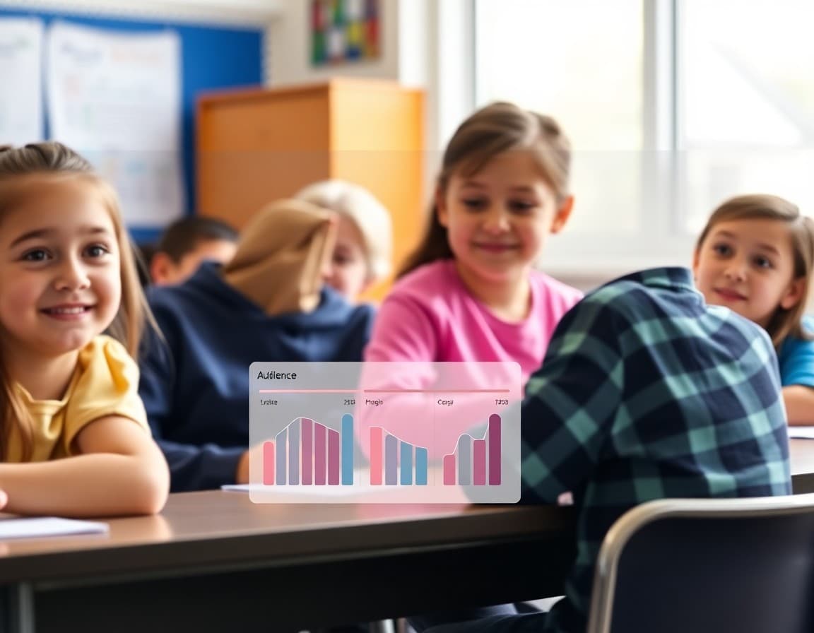 Newsletter dashboard showing different audience segments for elementary school grades
