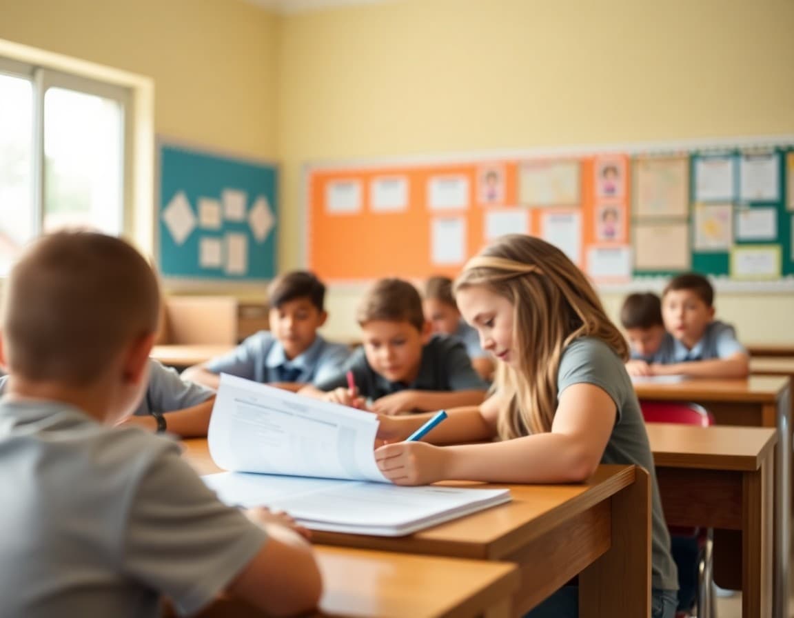 Custom school newsletter template showing school logo, brand colors, and organized content sections