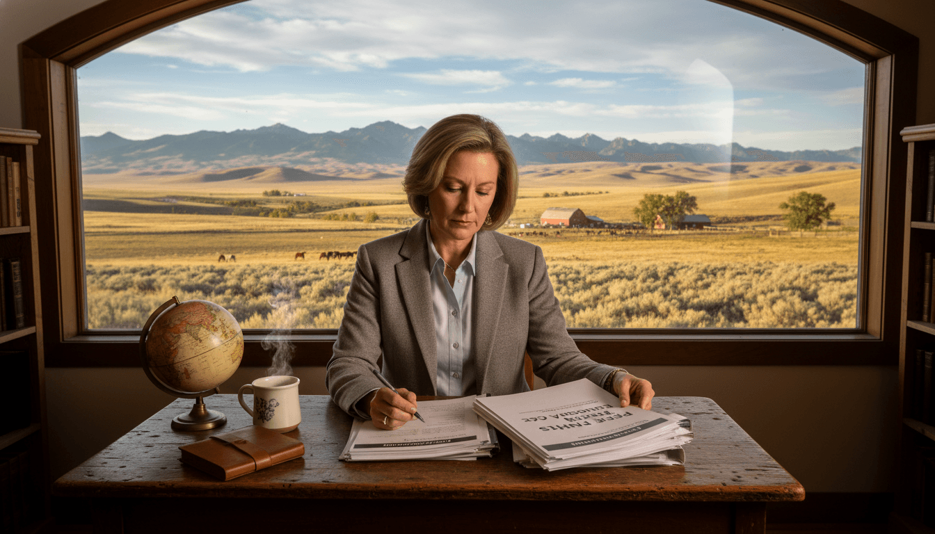 Wyoming school principal reviewing parent communication requirements at a small rural school in the high plains