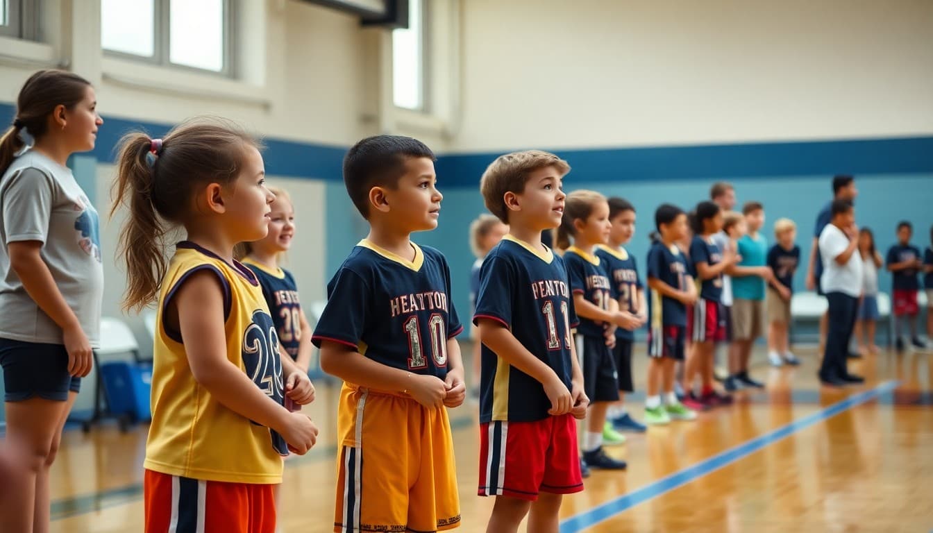 Homeschool sports team at a game with coaches and parent spectators cheering on the sideline