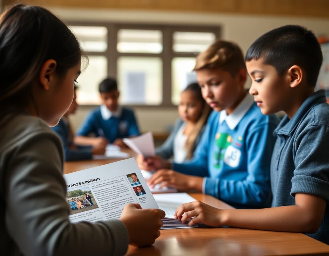EL Education school newsletter showing current learning expedition, student work, and expert guest information