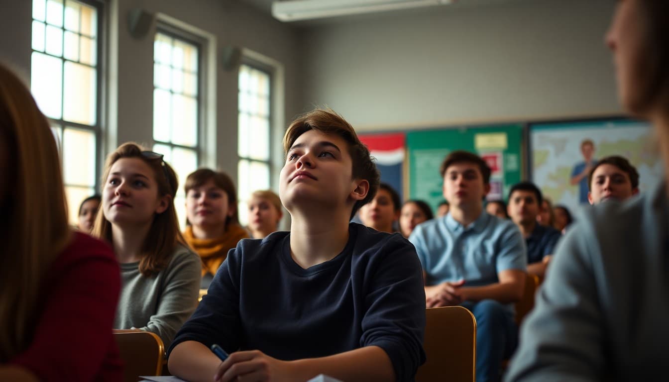 IB Film students screening original short films at school premiere event with families