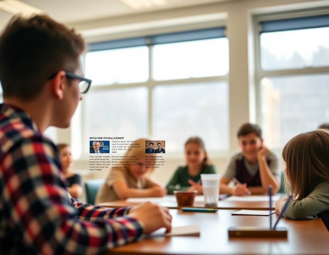 Online school newsletter with virtual event calendar, student spotlight, and technical support information