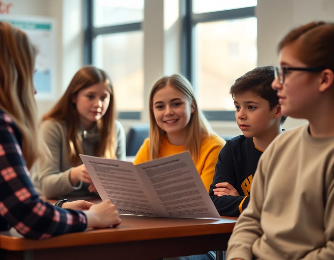 Middle school team newsletter showing sections from four different subject teachers in one document