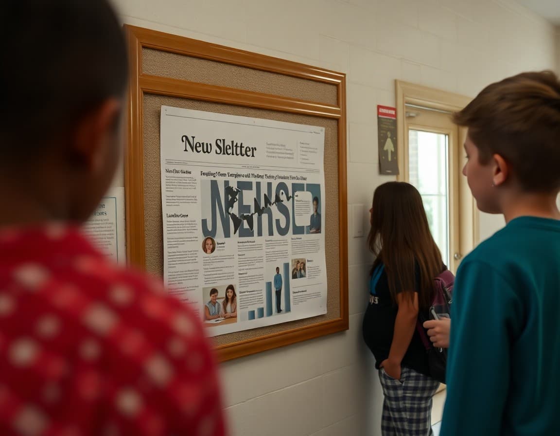 Newsletter on a bulletin board in a South Carolina Pee Dee region Title I school