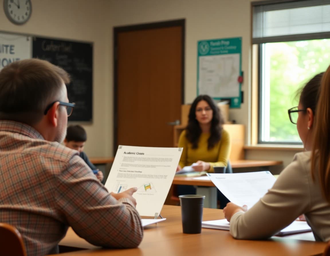 Charter school applicant presenting academic plan to school board review committee