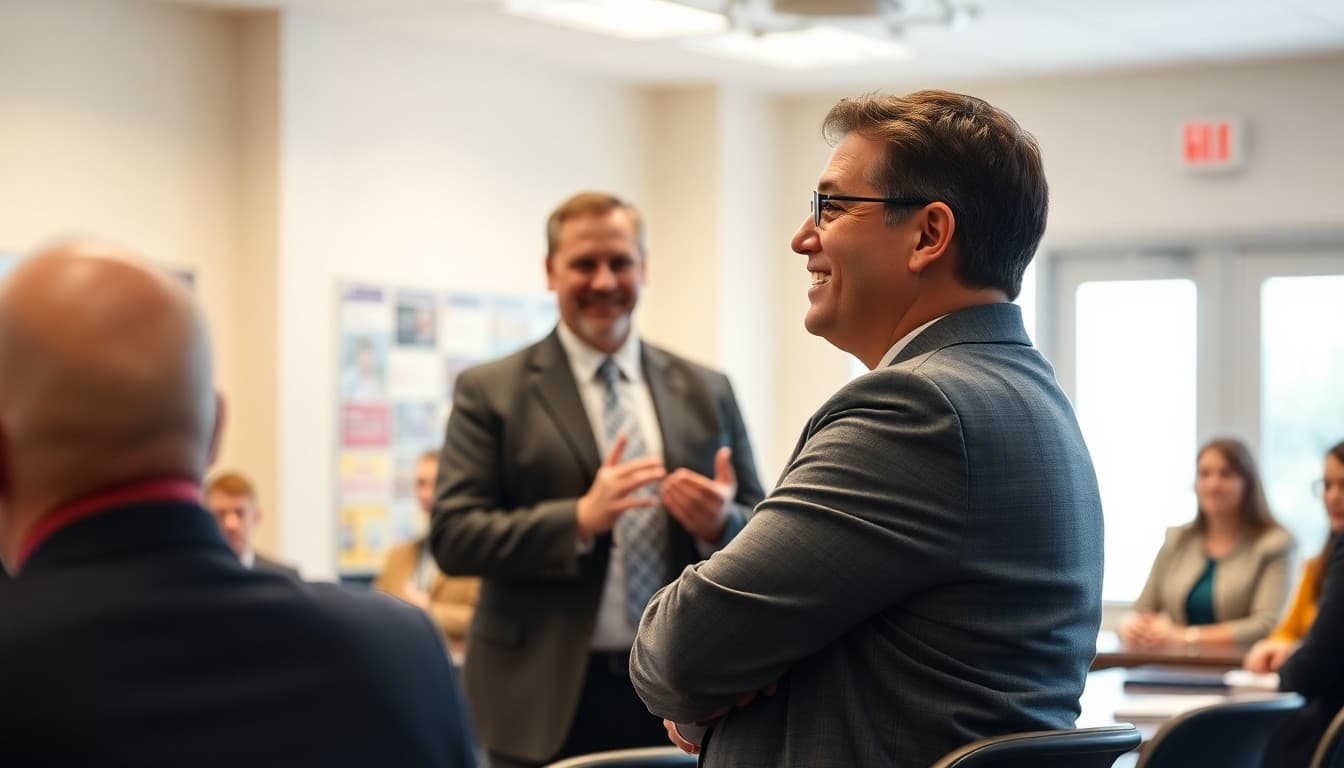 A new district administrator being welcomed at a school board meeting