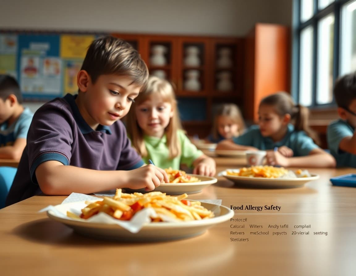 Food allergy safety school newsletter template with protocol and family action sections