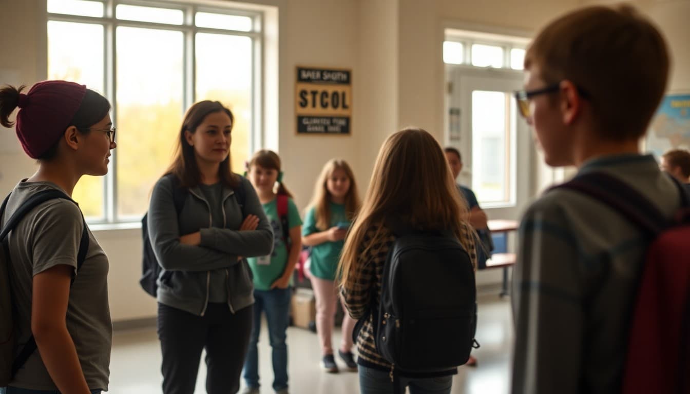 School sharing off-campus evacuation meeting location with families at parent information night