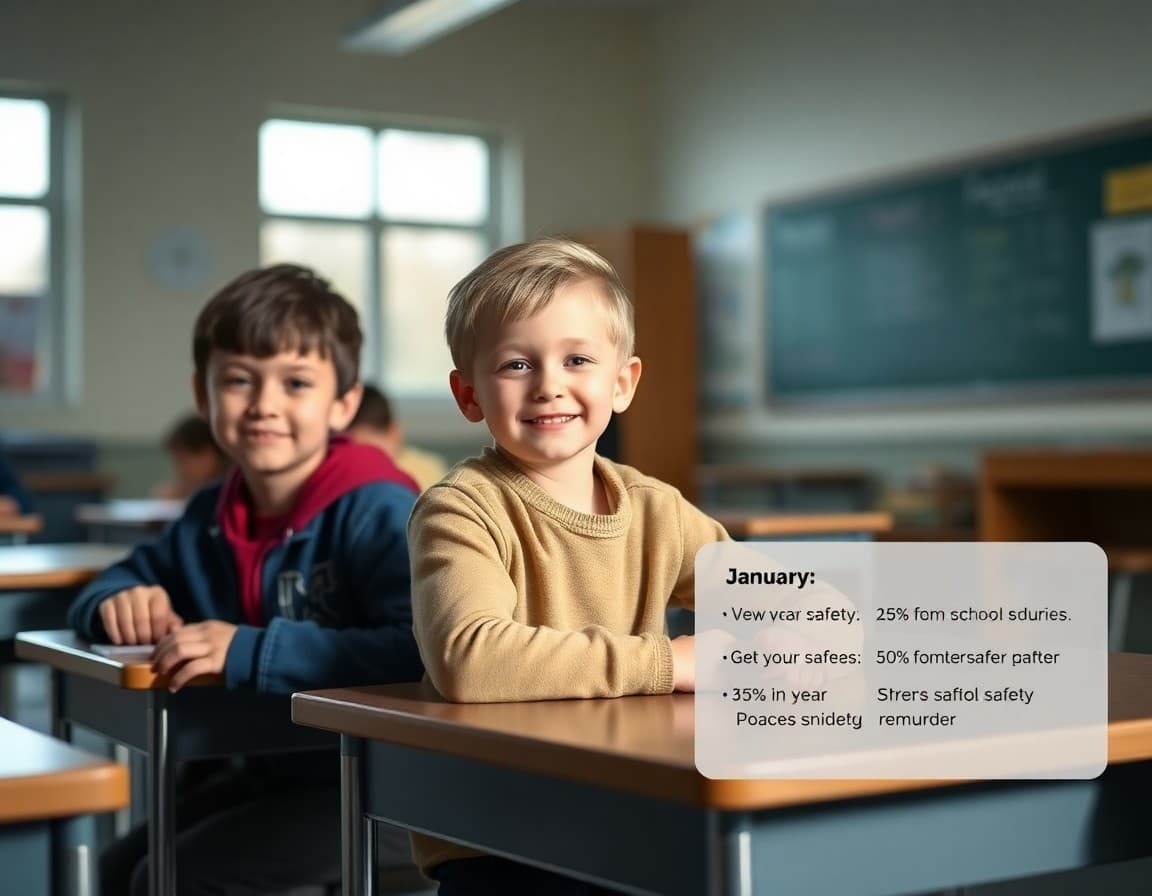 January school safety update newsletter template with new year safety reminders