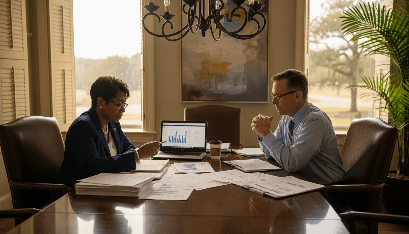 Mississippi elementary teachers reviewing MAAP score reports at a meeting table
