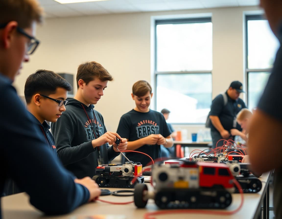 Georgia high school robotics team preparing for FIRST competition at a regional event