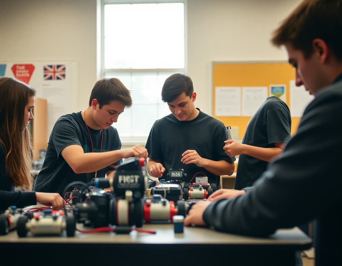 North Carolina high school robotics team preparing for a FIRST competition
