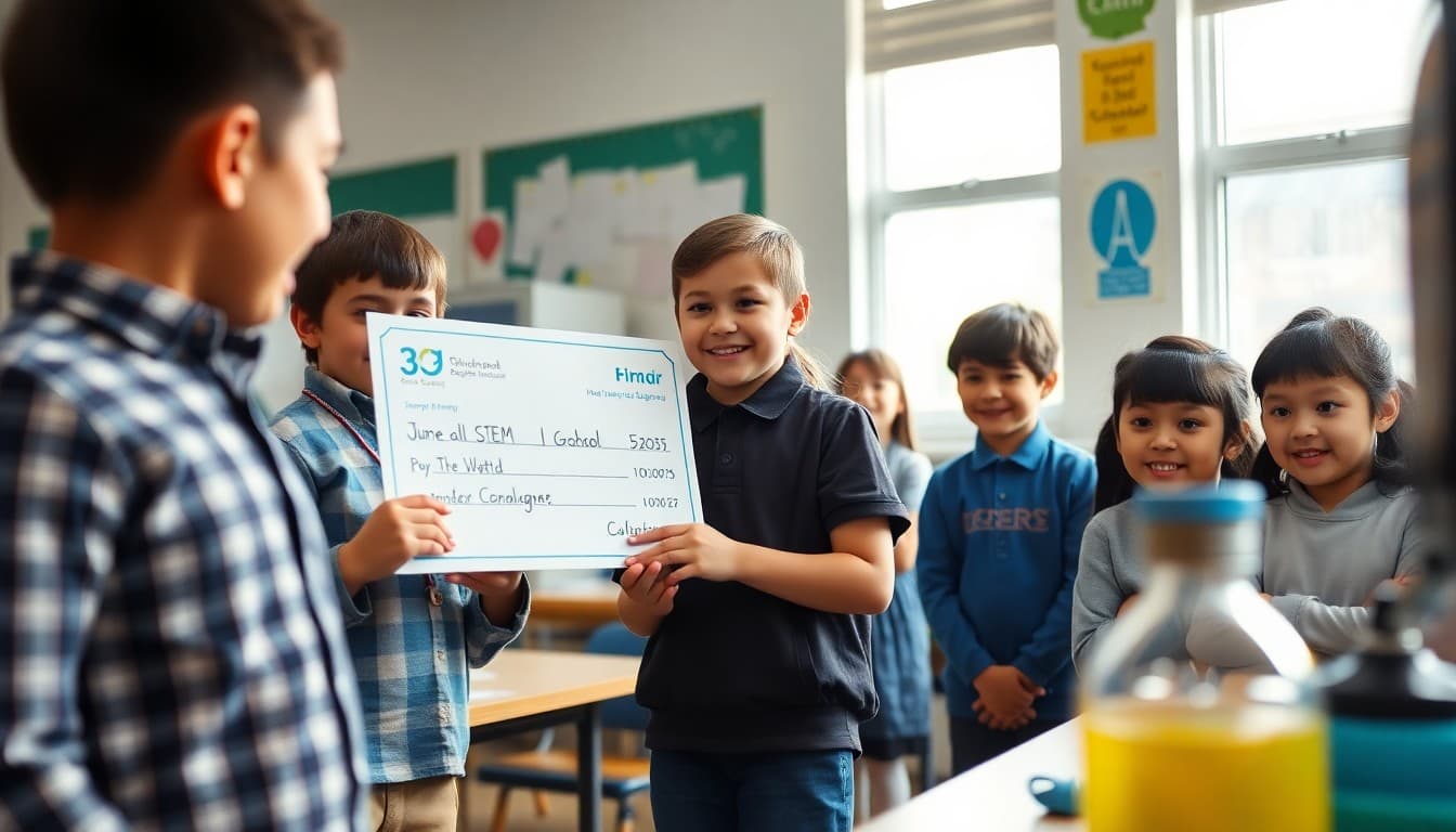 School celebrating STEM grant award for new equipment and programs with students