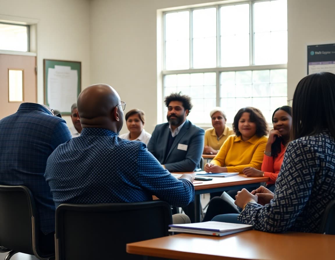 Georgia district leaders and community members at a superintendent communication planning session
