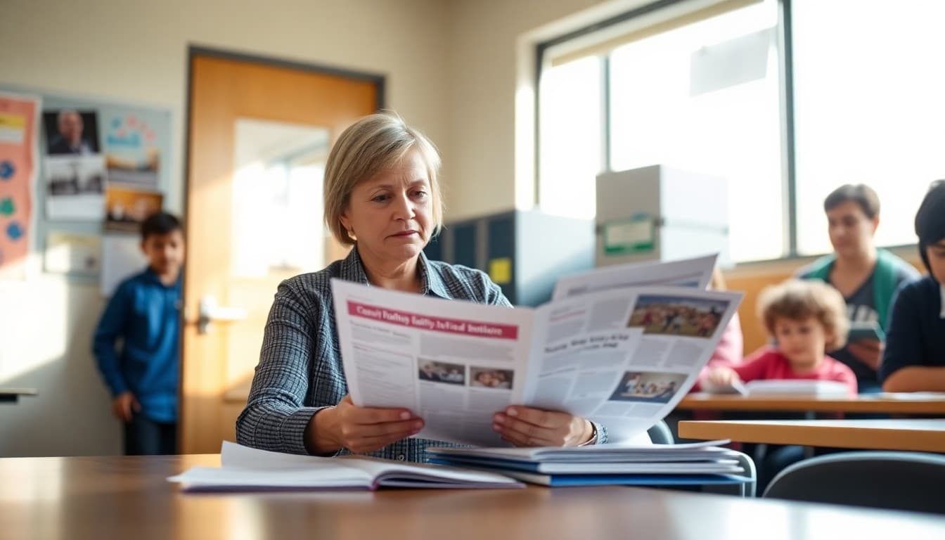 New Mexico school district administrator preparing a monthly family newsletter