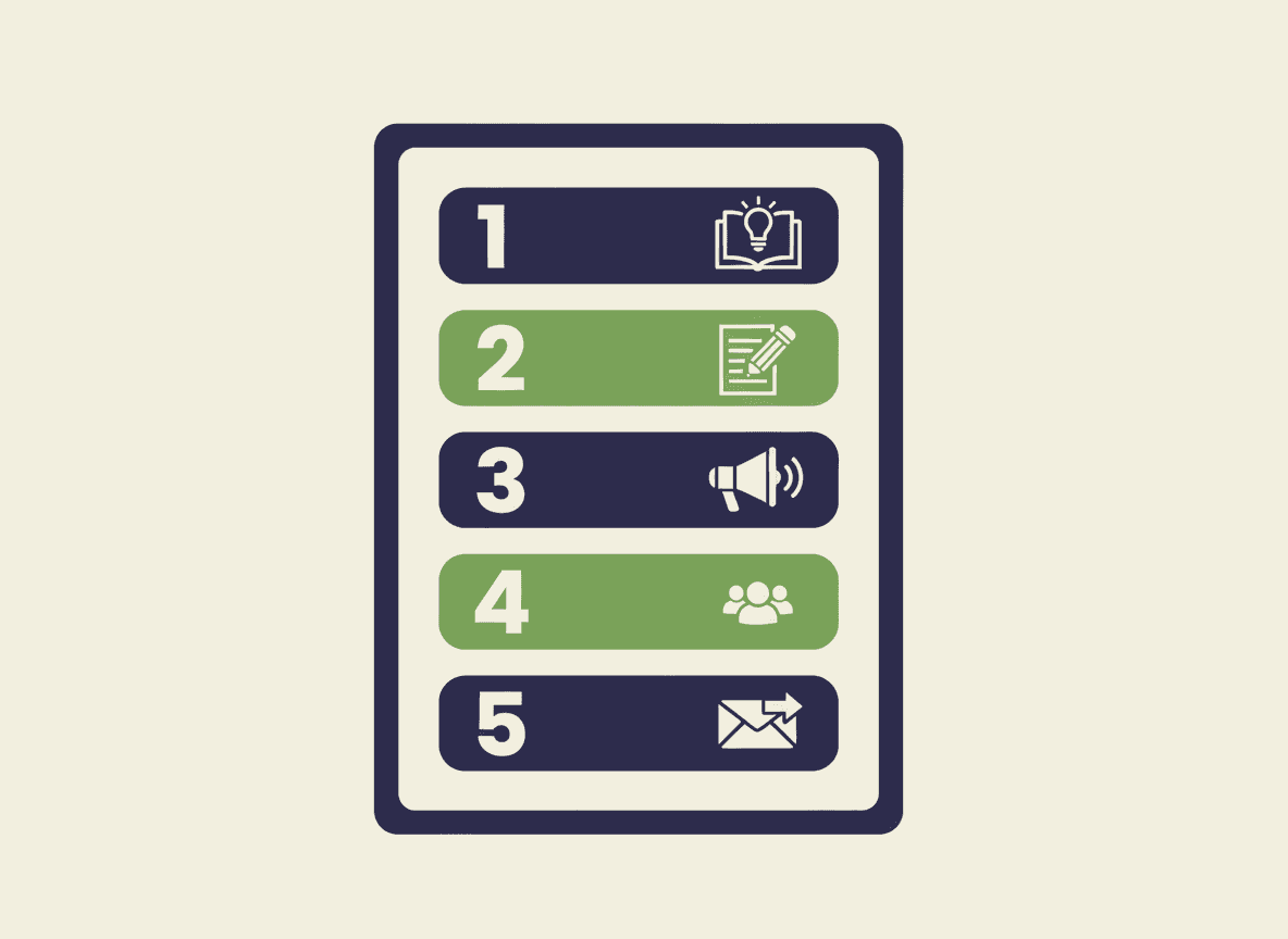 Step-by-step guide showing the process of creating a first school newsletter