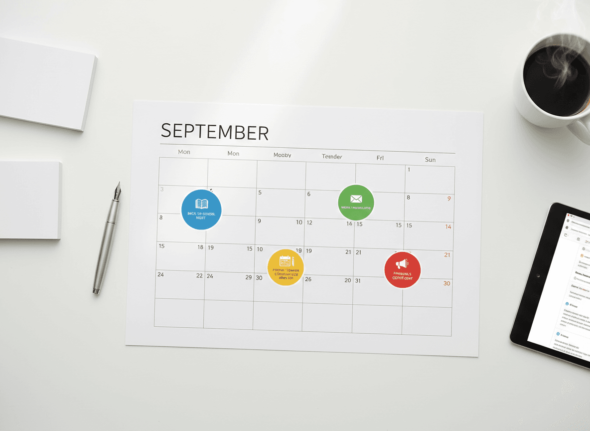 Timeline showing the four parent communication touchpoints in the first 30 days of school