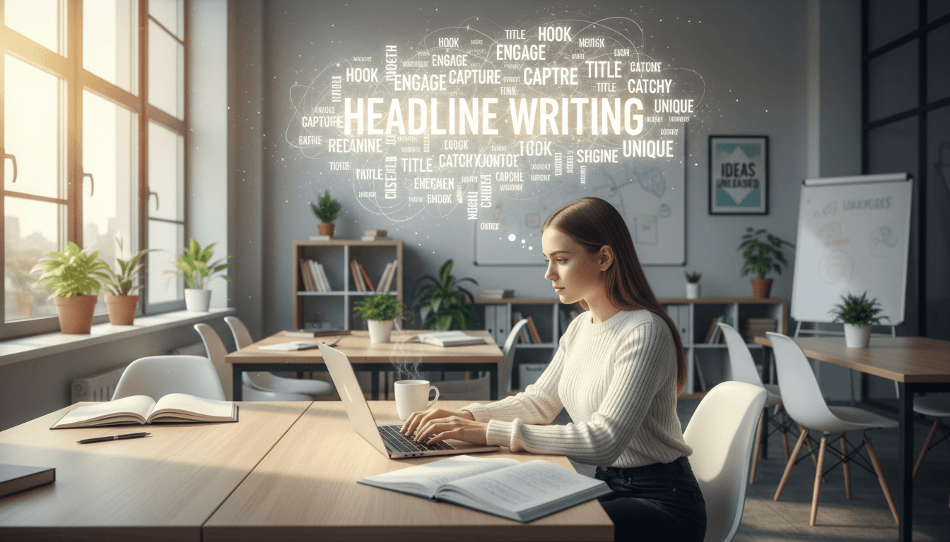 Teacher writing an effective subject line for a school newsletter on a laptop