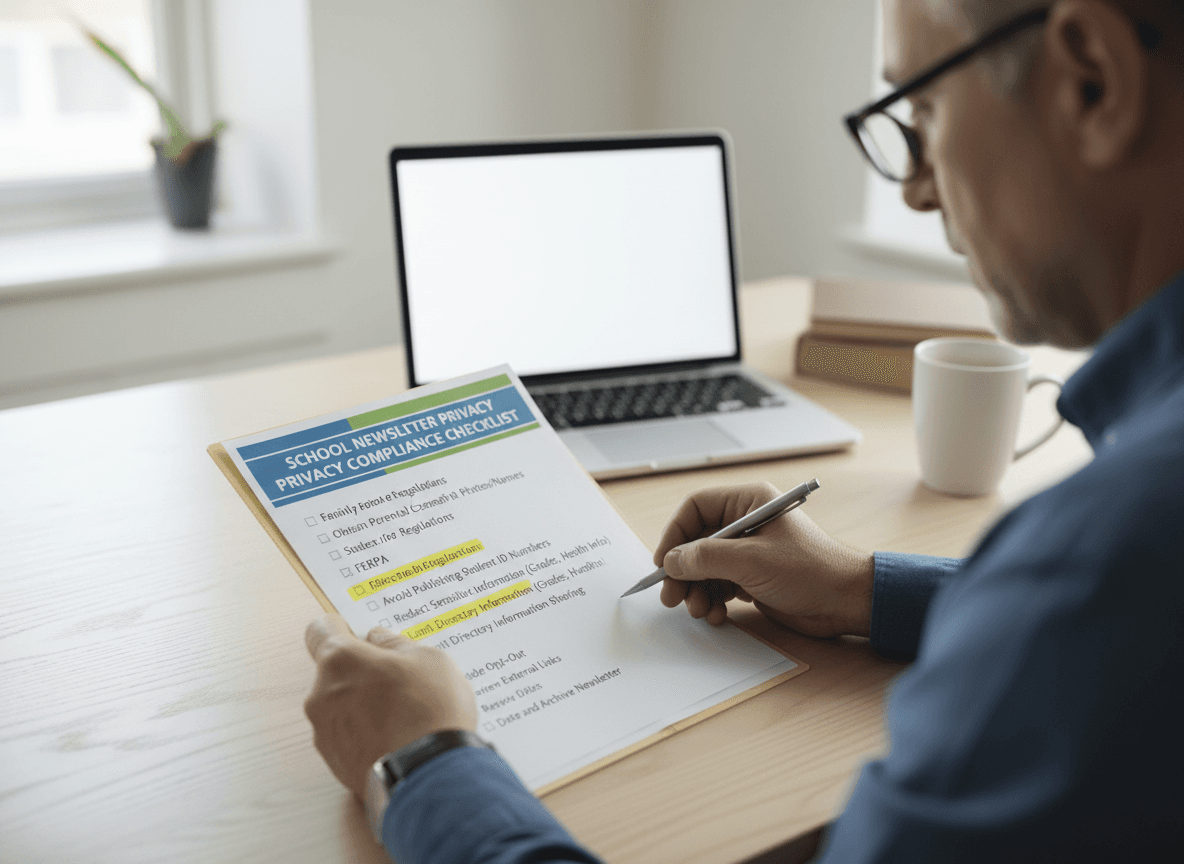 Document showing FERPA and HIPAA compliance guidelines for school communications