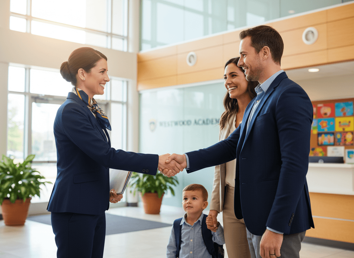 Three welcome emails in sequence designed for new school families