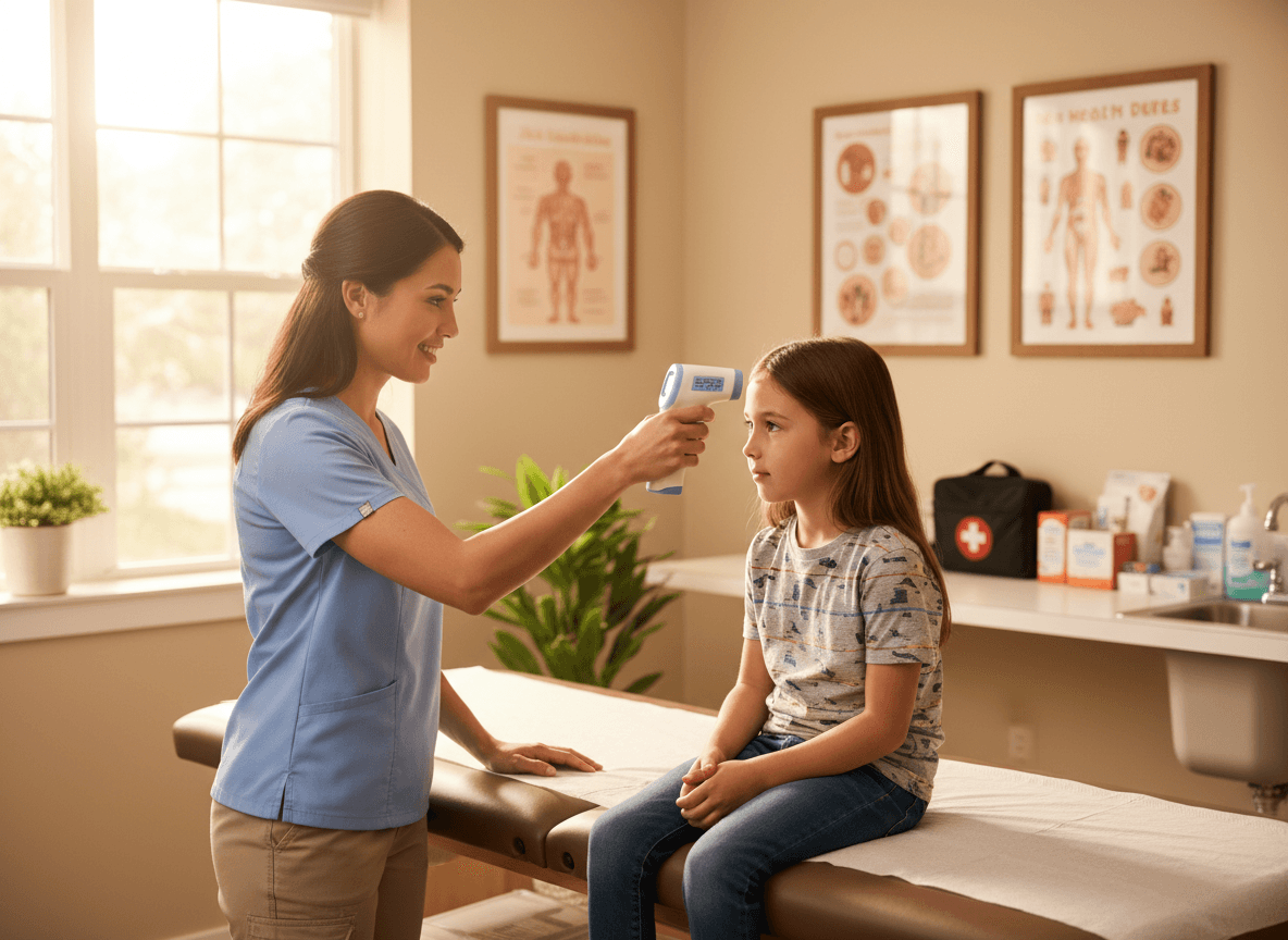 Clear school illness policy newsletter section with stay-home thresholds and return guidelines for families
