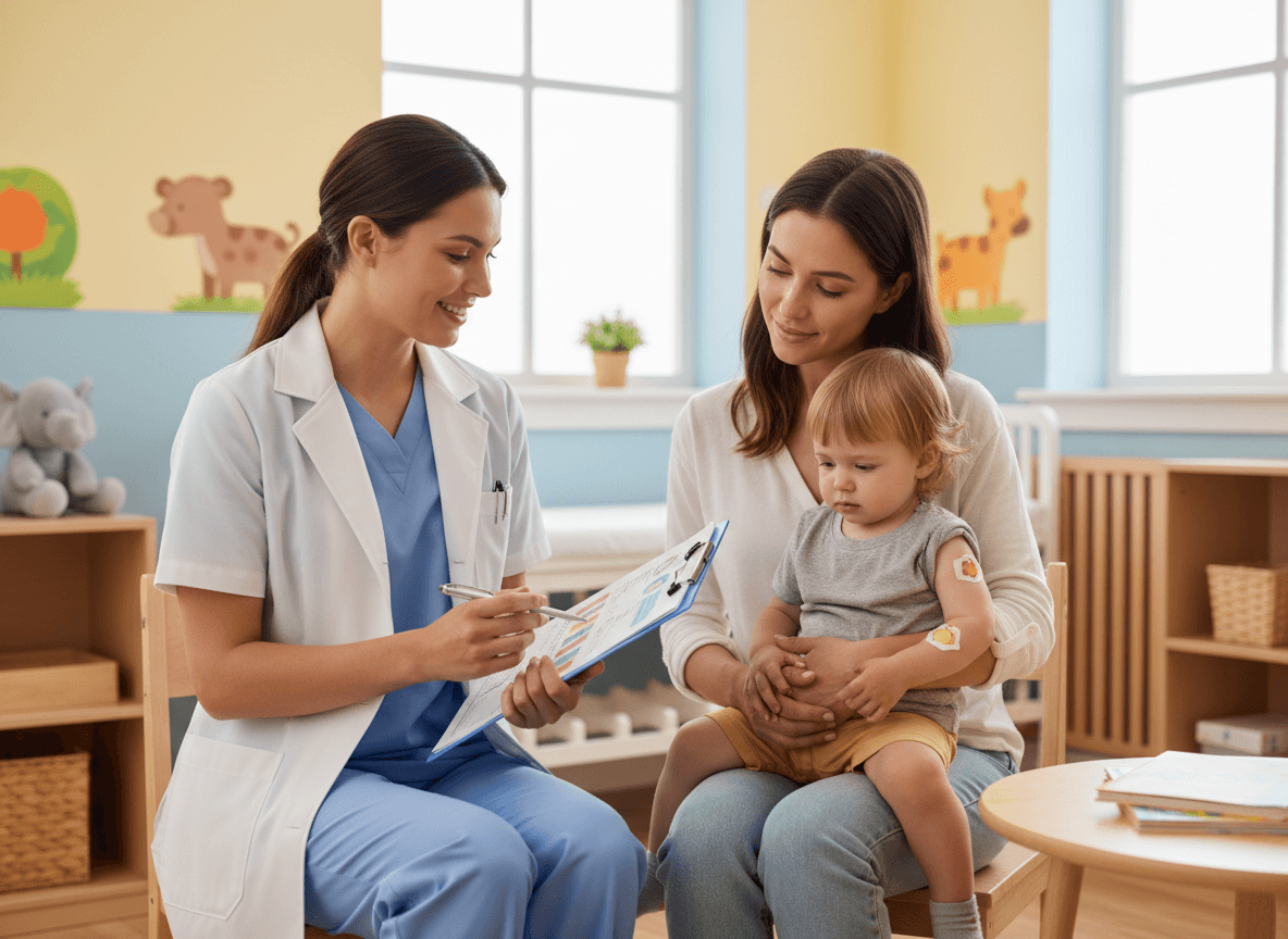 School newsletter immunization deadline section with a compliance timeline and medical exemption contact information