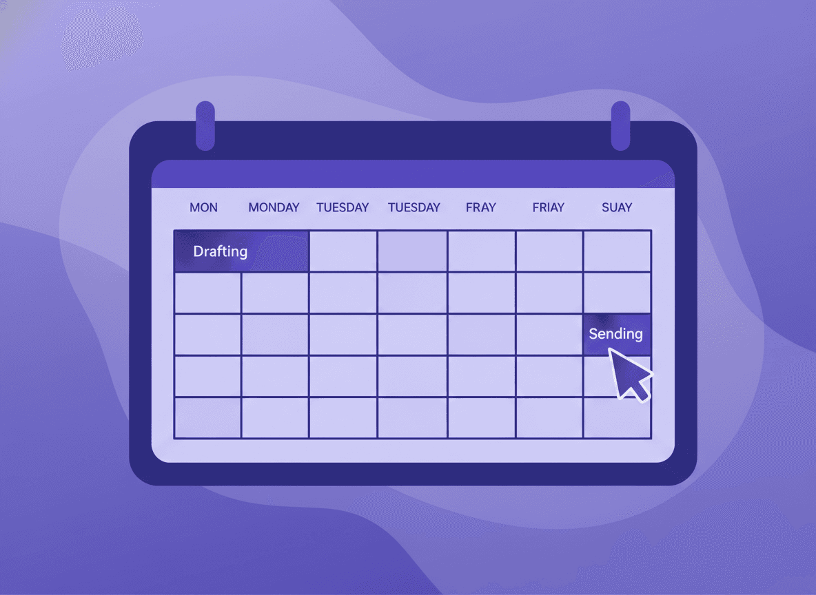 Open planner with teacher weekly schedule showing newsletter writing blocked off on Friday afternoons