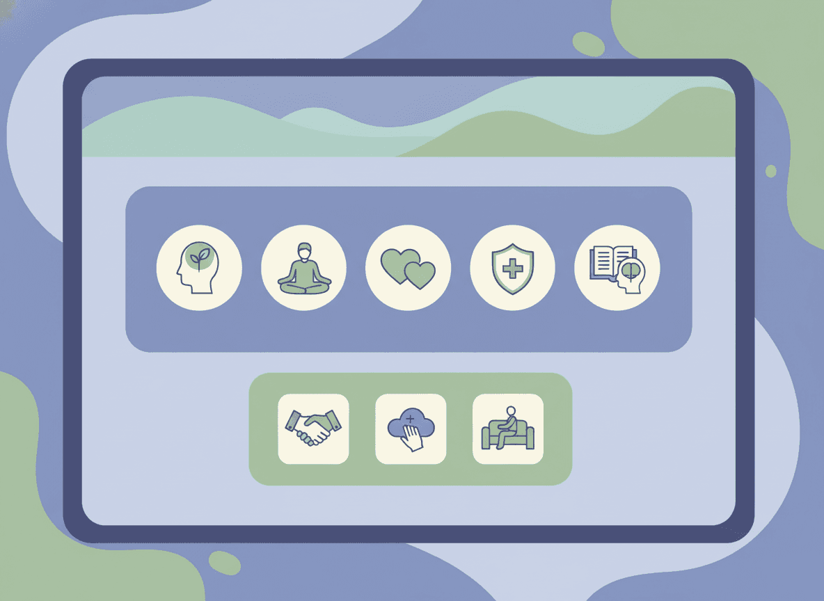 Illustrated newsletter section highlighting student wellness resources and how parents can support mental health at home