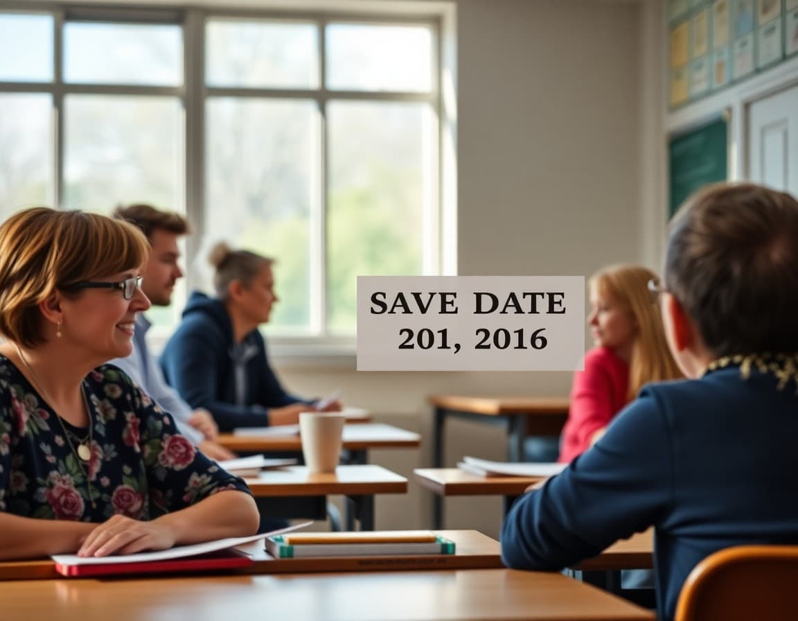 Class reunion committee sending save the date notices to classmates for upcoming reunion
