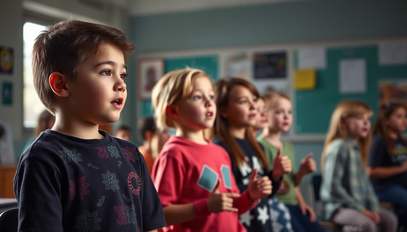 Missouri school students performing in arts program with local cultural elements