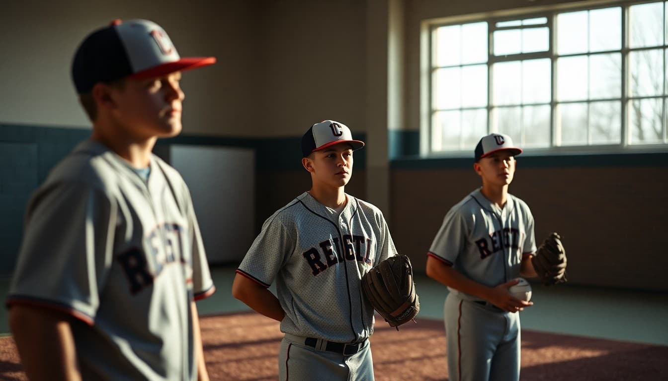 Baseball players in end-of-fall practice wrapping up fall conditioning season