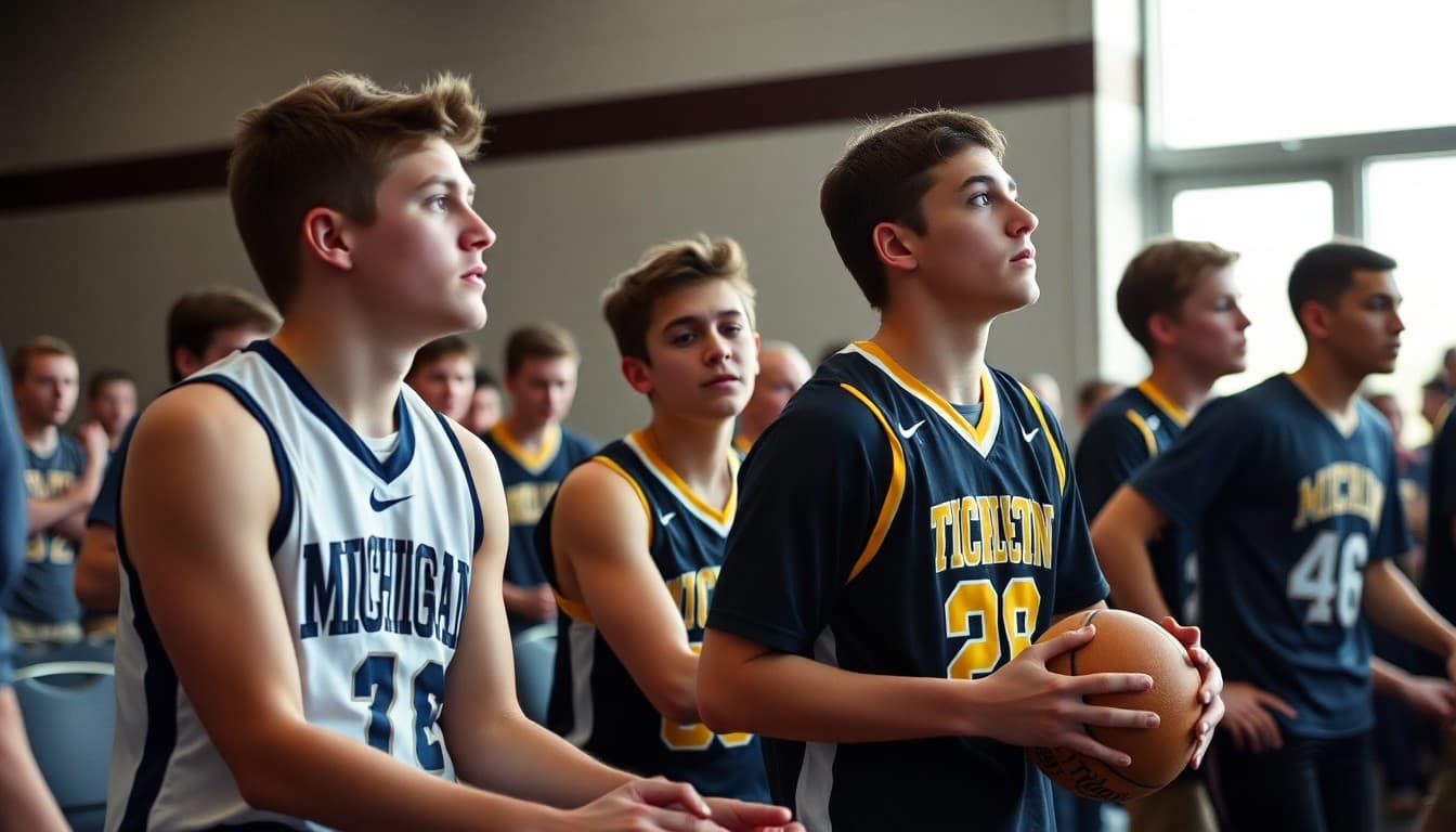 Michigan high school athletes competing at a regional sports championship event
