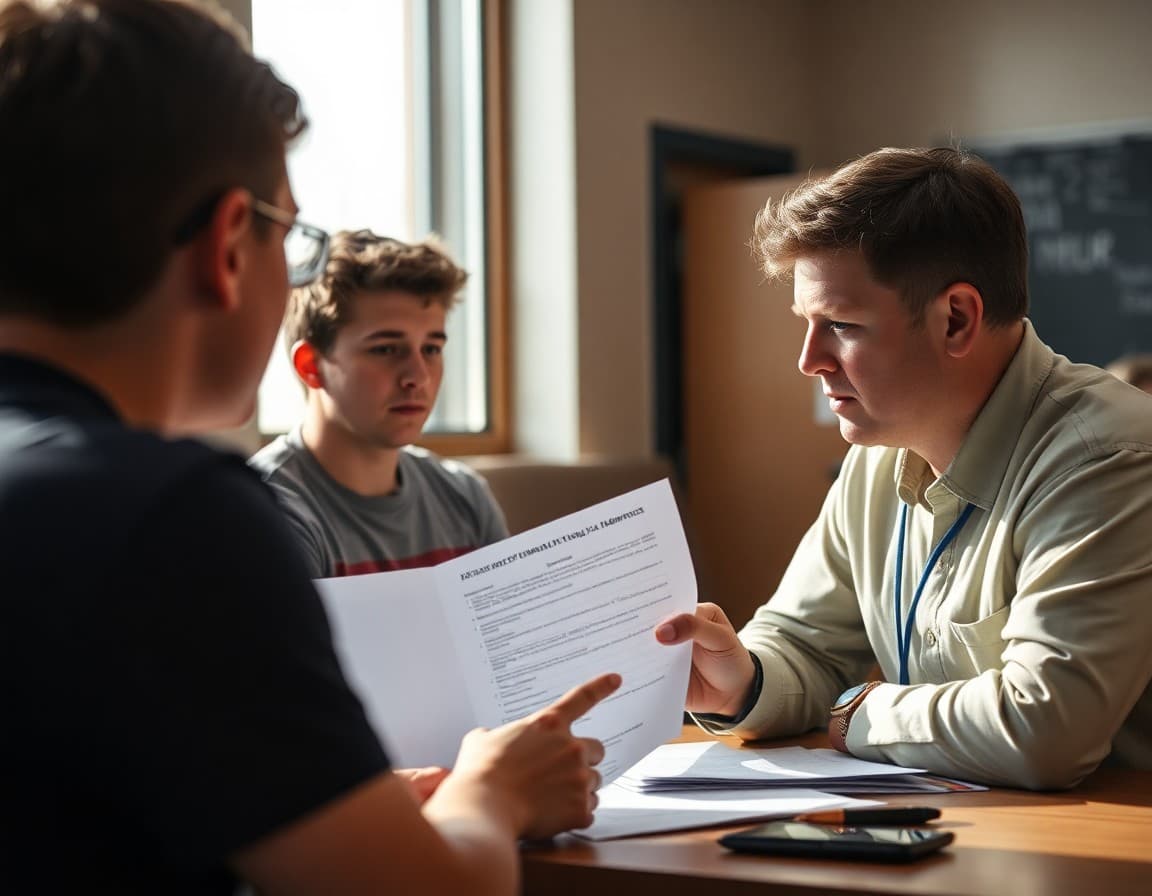 Athletic director reviewing NSAA eligibility requirements at a Nebraska high school