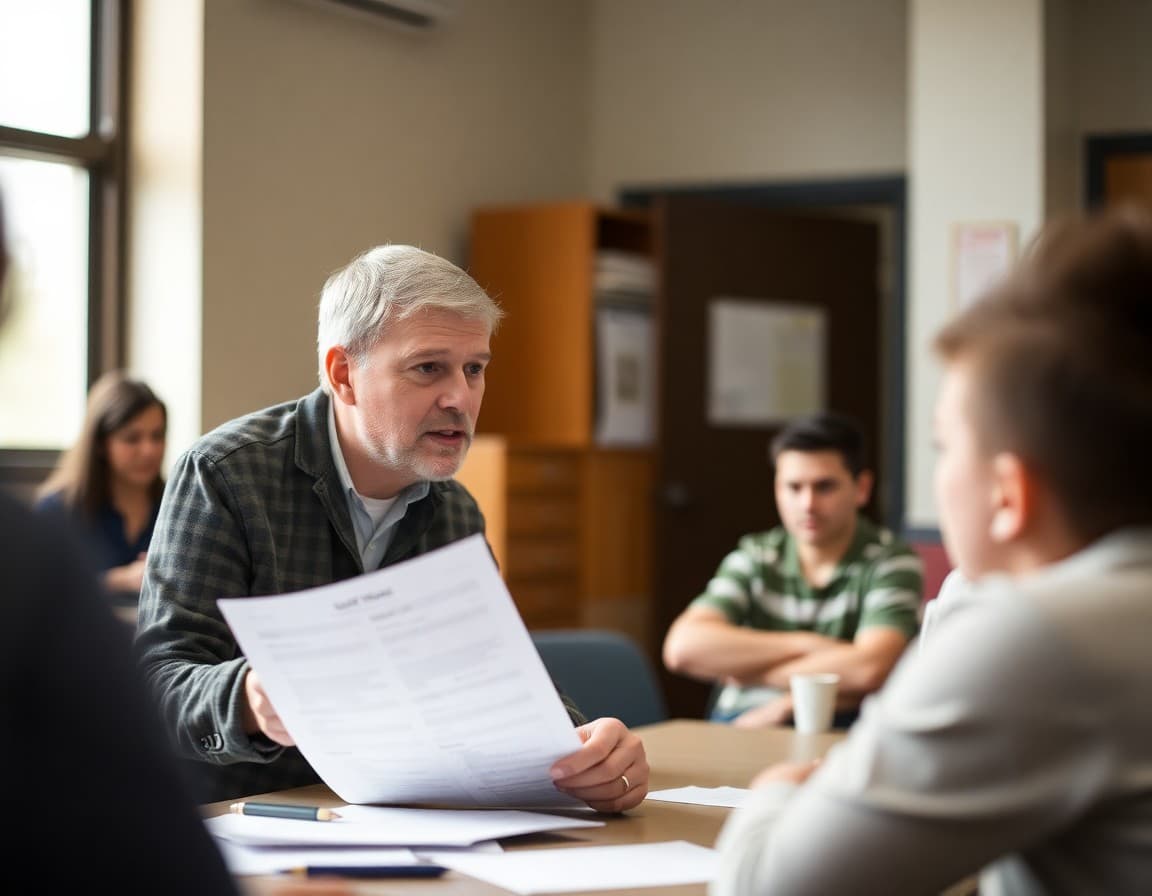 Athletic director reviewing NJSIAA eligibility requirements at a New Jersey high school