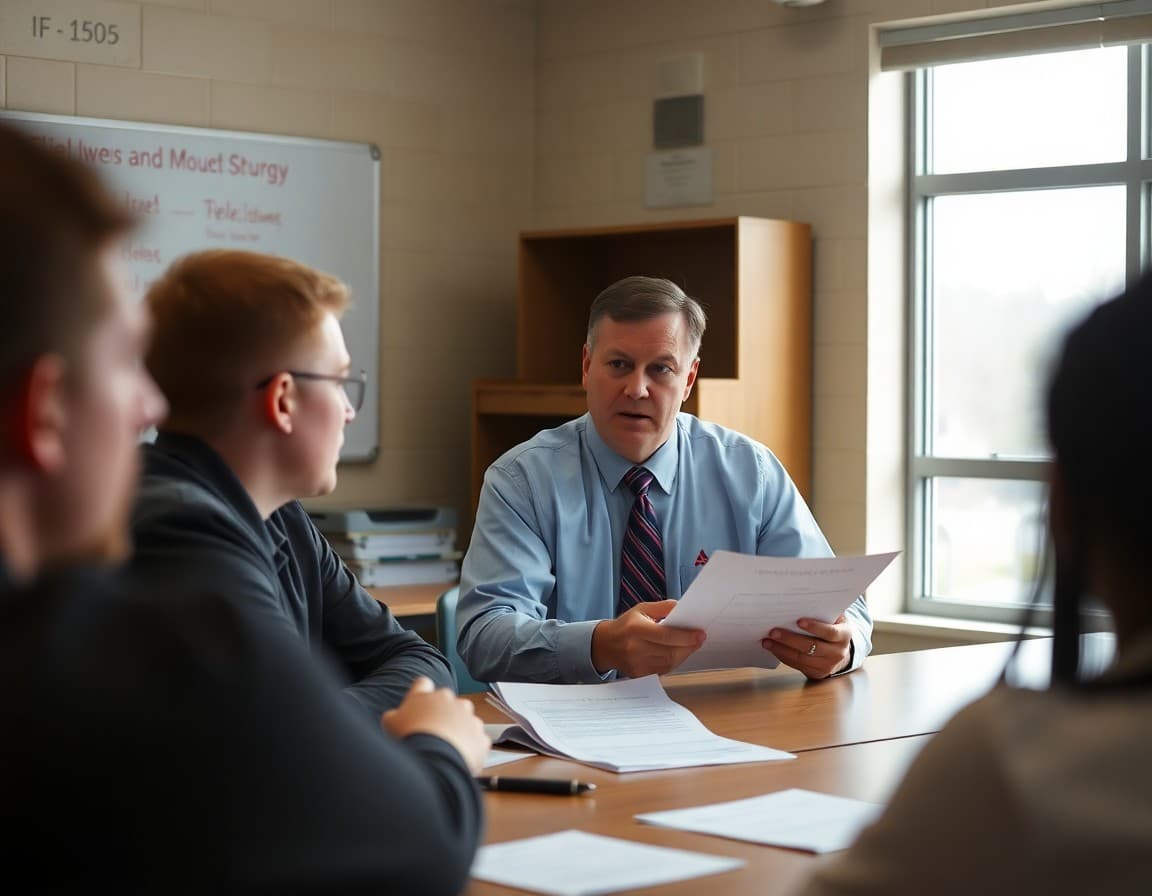 Athletic director reviewing SCHSL eligibility requirements at a South Carolina high school