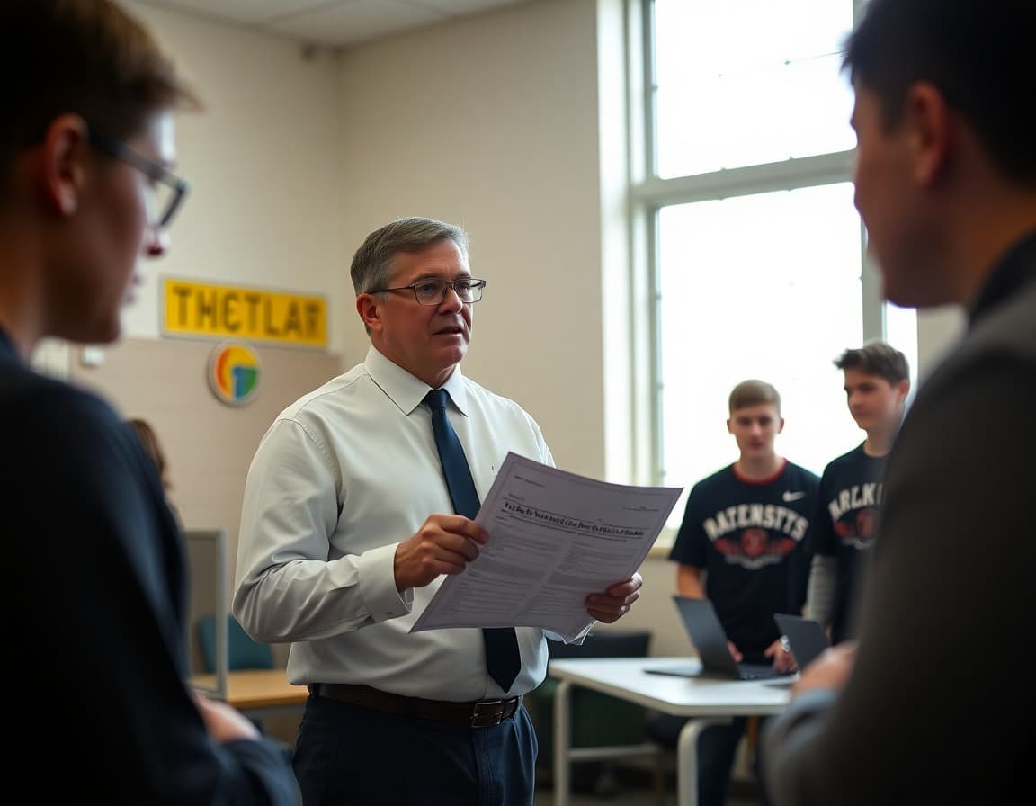 Athletic director reviewing TSSAA eligibility requirements at a Tennessee high school