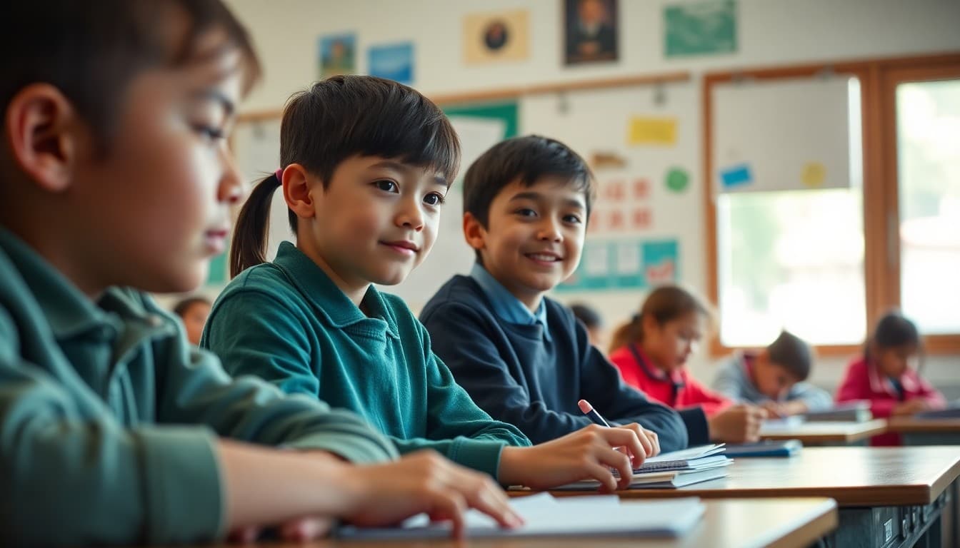 One-way immersion students learning in second language environment during classroom instruction