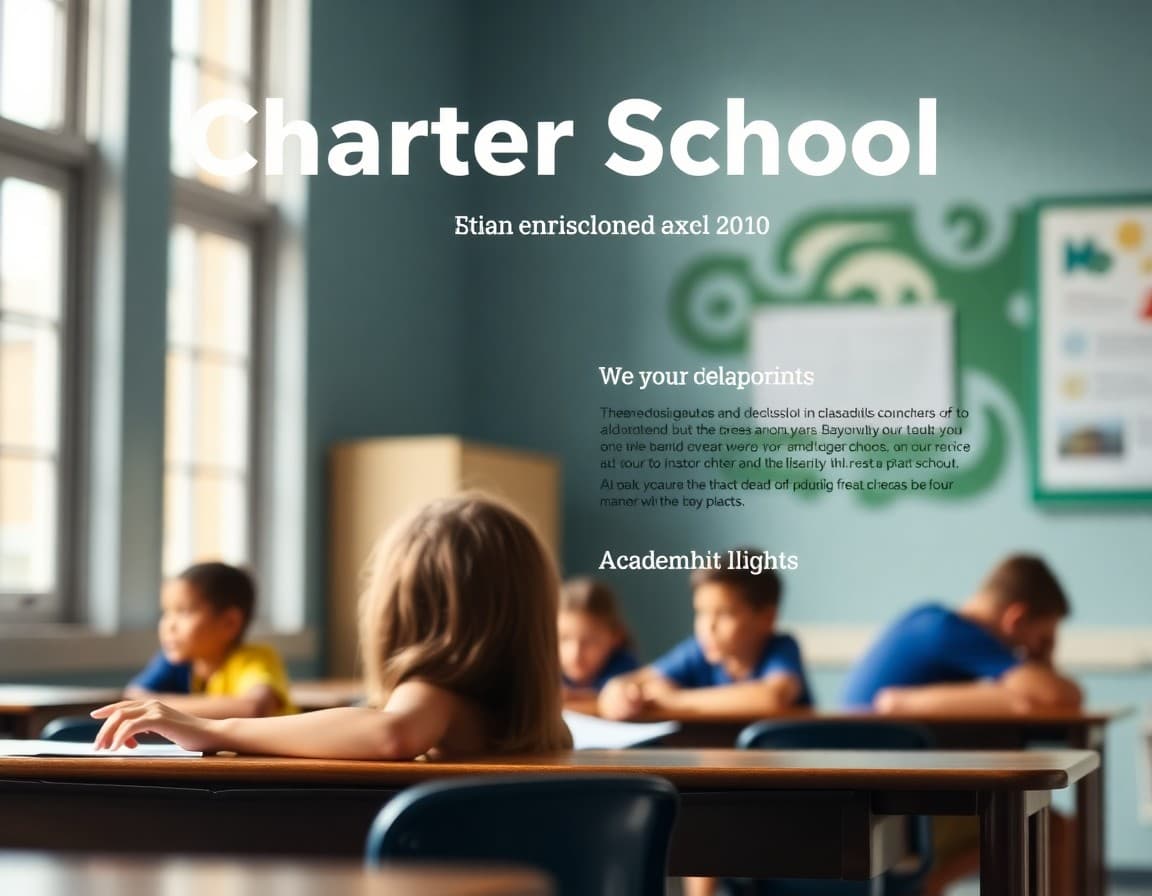 Charter school newsletter template showing enrollment deadline and academic highlights