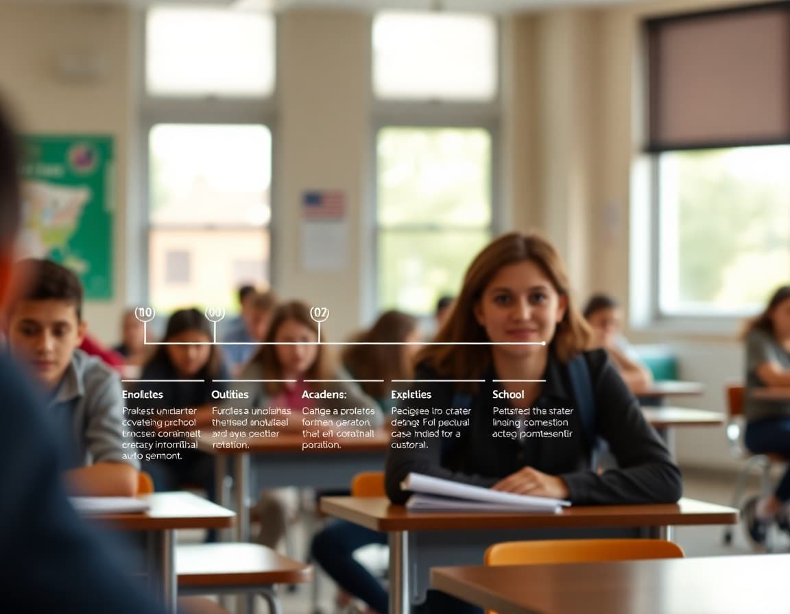 Charter school newsletter template showing enrollment timeline and school academic highlights