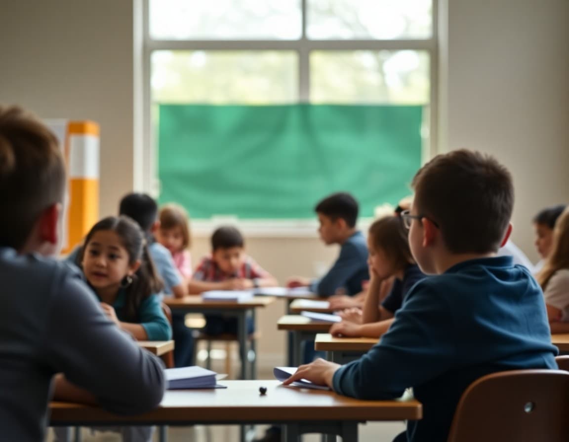 Charter school newsletter template showing enrollment information and academic highlights